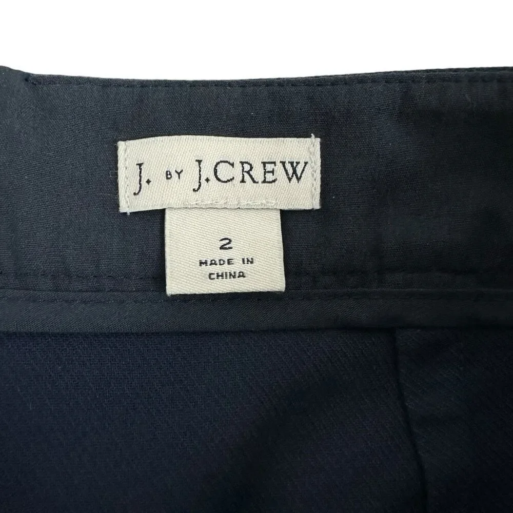 J. Crew Scalloped Pencil Skirt size 2 Dark Blue